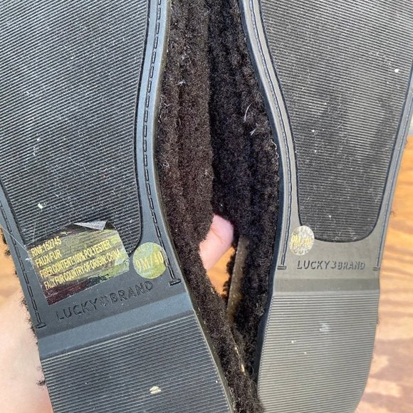 Lucky Brand Black Fuzzy Gadini Slipper Shoes 9 - Picture 5 of 8